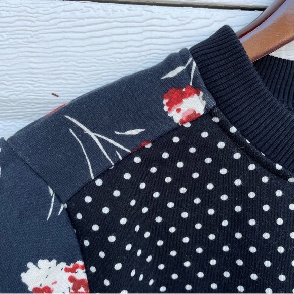 Tory Burch Women’s sweatshirt Black Floral Polka Dot Small - Picture 8 of 9